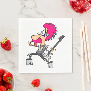 70er Glam Rock Star Pinkter Irokescher Punkmusiker Serviette
