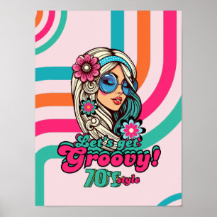 70er Groovy Boogie Retro Disco Poster