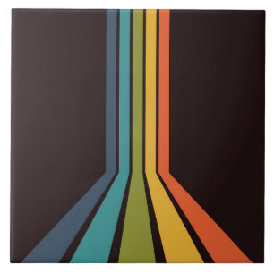 70er Groovy Retro Farbiges Muster Fliese