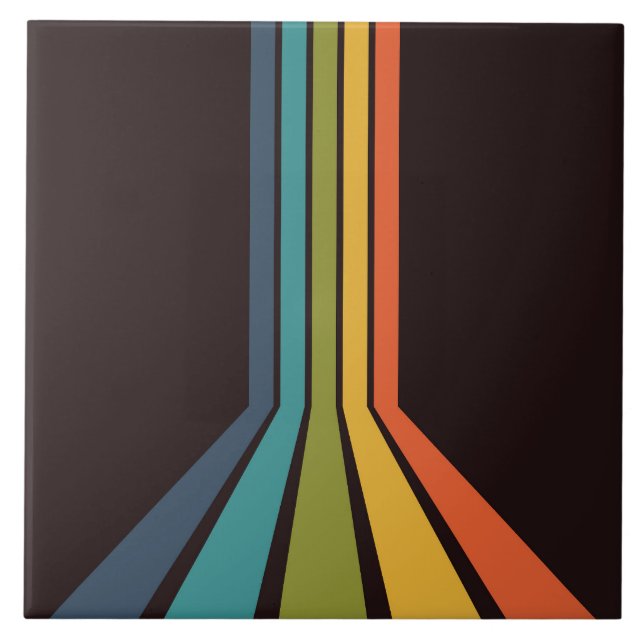 70er Groovy Retro Farbiges Muster Fliese (Vorderseite)