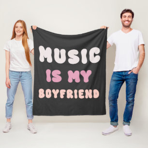 70er Groovy Typografie - Musik ist mein Freund Fleecedecke
