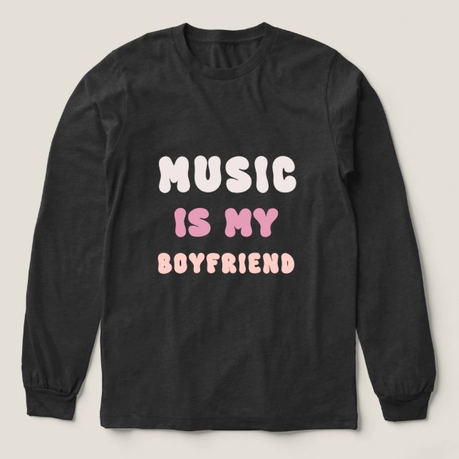 70er Groovy Typografie - Musik ist mein Freund Tri-Blend Shirt (Design Vorderseite)