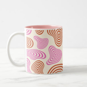 70er Groovy Wavy Flüssigkeits-Ästhetik Zweifarbige Tasse