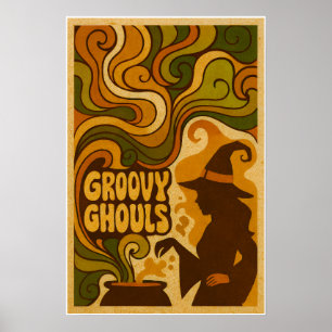 70er Halloween Retro Hexe Poster