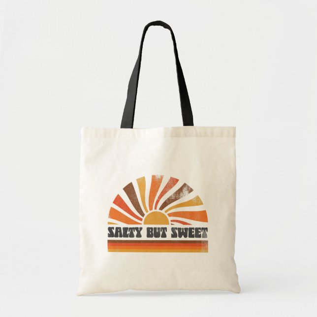 70er Inpired Retro Sommer Sunset Sunrise Sun Rays Tragetasche (Vorne)