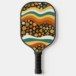 70er Inspiriert Retro Floral Groovy Streifen Muste Pickleball Schläger