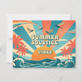 70er inspiriert Retro Sommersolstice Postkarte