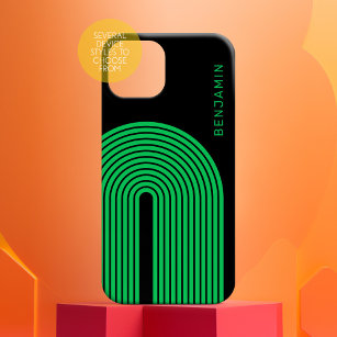 70er Inspirierte Linie Art - Grüner Regenbogenboge Case-Mate iPhone 14 Pro Hülle