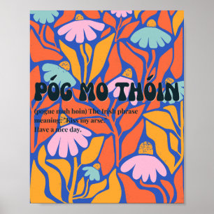 70er inspirierter irischer Póg mo thóin Poster