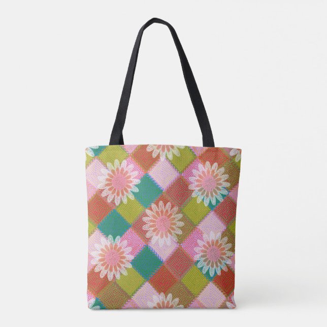 70er Jahre Gänseblümchen-Tasche Tasche (Rückseite)