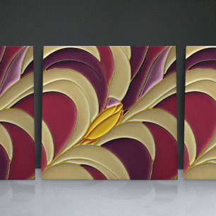 70er Jahre Gelbe Tulpen-Wanddekoration Modern Farb Fliese
