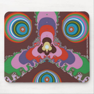 70er Jahre Psychedelisches Muster Retro-Kunst Mousepad