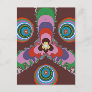 70er Jahre Psychedelisches Muster Retro-Kunst Postkarte