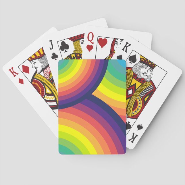 70er Jahre Rainbow Pattern Playing Cards Spielkarten (Rückseite)