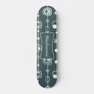70er Jahre Retro Blue Squares Mini-Skateboard Skateboard