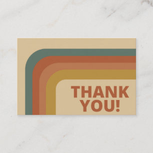 70er Jahre Retro DANK YOU Business Card Visitenkarte