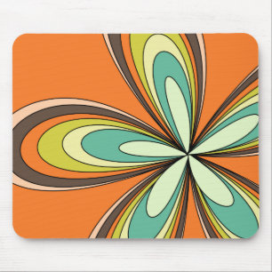 70er Jahre Retro-Frühling Hippie Blume Power Mousepad
