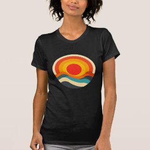 70er Jahre Sonnenbrust Coolness Retro-Inspiriert V T-Shirt