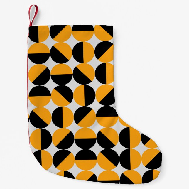70er Jahre Stil, geometrische Halbkreise. Kleiner Weihnachtsstrumpf (Vorderseite)
