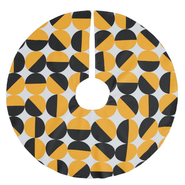 70er Jahre Stil, geometrische Halbkreise. Polyester Weihnachtsbaumdecke (Vorderseite)