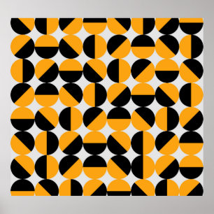 70er Jahre Stil, geometrische Halbkreise. Poster