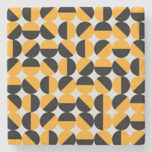 70er Jahre Stil, geometrische Halbkreise. Steinuntersetzer