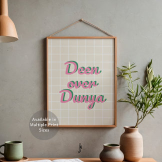 70er Karo-Plaid islamische Zitate in fröhlichem Ro Poster