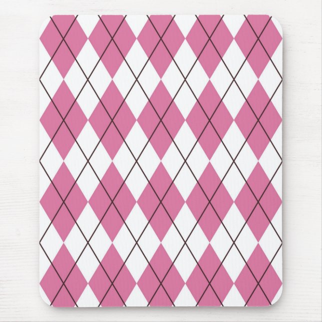 70er Karomuster Rosa Mousepad (Vorne)