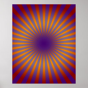70er Lila Orange Star Burst Wall Art Poster