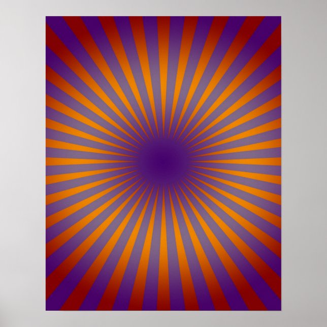 70er Lila Orange Star Burst Wall Art Poster (Vorne)