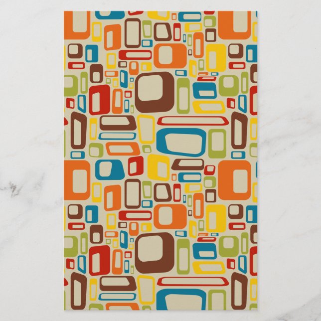 70er Mod squares Scrapbook paper / matte card Briefpapier (Vorderseite)