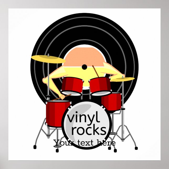 70er MUSIC VINYL DRUMS Poster (Vorne)