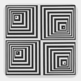 70er Op Art Quadratischer Aufkleber