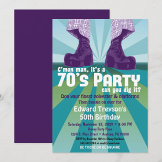 70er Party Einladung 1970er Disco Geburtstag