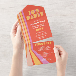 70er Party Retro Hippie Mod Wochenende All In One Einladung