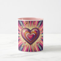 70er Pop art heart/Valentinische Tasse