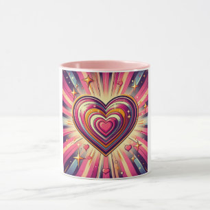 70er Pop art heart/Valentinische Tasse