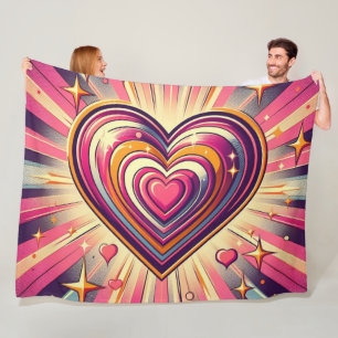70er Pop art heart/Valentinische Tasse Fleecedecke