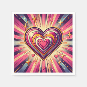 70er Pop art heart/Valentinische Tasse Serviette