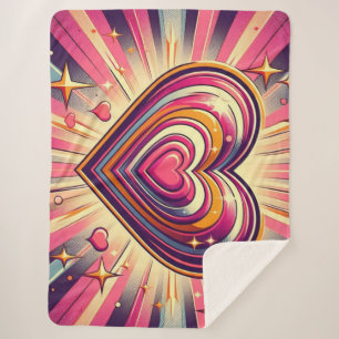 70er Pop-Art-Herz/Valentinstag Sherpadecke