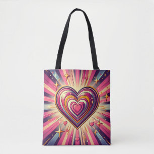 70er Pop-Art-Herz/Valentinstag Tasche