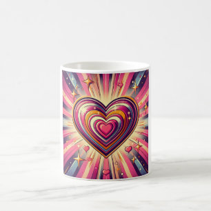 70er Pop Art Herzstück/Valentine Kaffeetasse