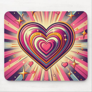 70er Pop Art Herzstück/Valentine Mousepad