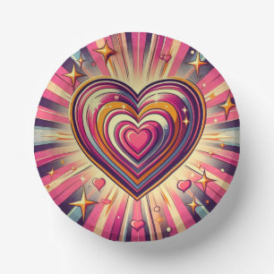 70er Pop Art Herzstück/Valentine Pappteller