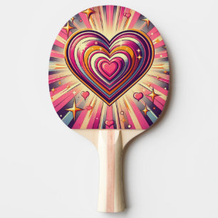 70er Pop Art Herzstück/Valentine Tischtennis Schläger