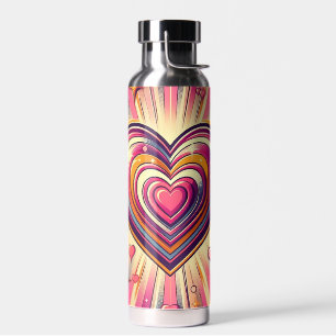 70er Pop Art Herzstück/Valentine Trinkflasche