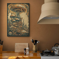 70er Psychedelic Mushroom AI Art | Retro Abstrakt