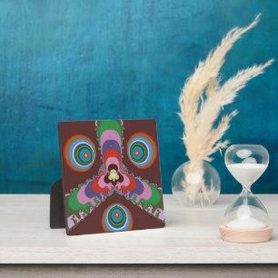 70er Psychedelic-Muster Retro-Kunst Fotoplatte