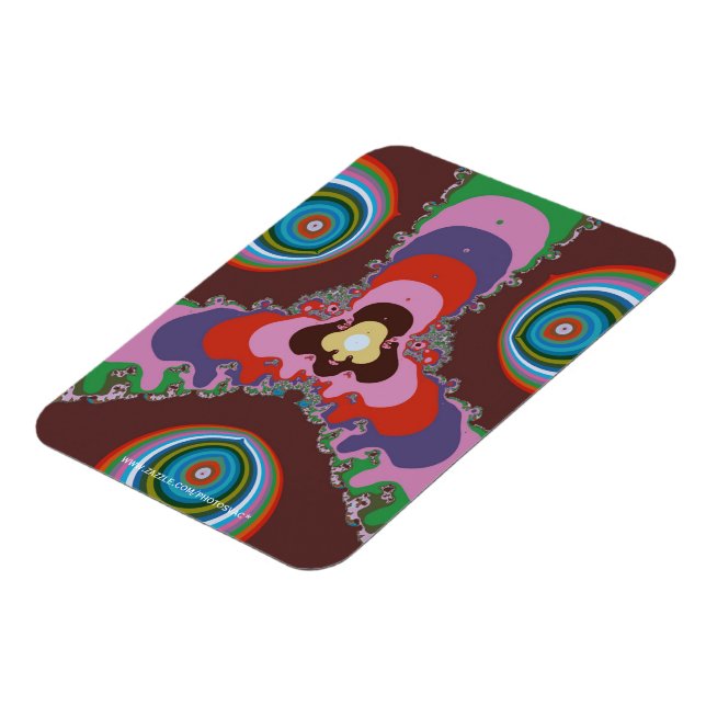 70er Psychedelic-Muster Retro-Kunst Magnet (Linke Seite)