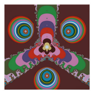 70er Psychedelic-Muster Retro-Kunst Poster